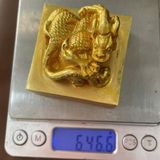  Ấn Triện Đồng Cổ Ngoạn Tạc Hình Rồng Báu Bằng Đồng Vàng BKMECN-10137 