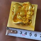  Ấn Triện Đồng Cổ Ngoạn Tạc Hình Rồng Báu Bằng Đồng Vàng BKMECN-10137 