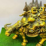  Tượng Đồng Trâu Cõng Phật Di Lặc Chiêu Tài Tiến Bảo BKMECN-10158 