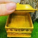  Lư Xông Trầm Đồng Mạ Vàng Dáng Hộp Vuông Cát Tường BKMECN-10161 