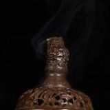  Lư Xông Trầm Đồng Cổ Ba Chân Hạc Tạc Nổi Song Long Chầu Nguyệt BKMECN-10188 