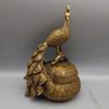 Lư xông trầm đồng cổ chạm thúc hoa văn gấm núm nắp Khổng Tước cát tường BKMECN-10189