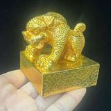  Ấn Đồng Mạ Vàng Tạc Nổi Thần Thú Tỳ Hưu Chiêu Tài Tiến Bảo BKMECN-10192 