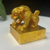 Ấn Đồng Mạ Vàng Tạc Nổi Thần Thú Tỳ Hưu Chiêu Tài Tiến Bảo BKMECN-10192 