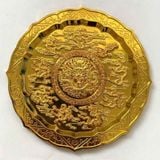  Đĩa Đồng Cửu Long Chầu Nguyệt Mạ Vàng Cổ Ngoạn  BKMECN-10203 