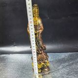  Tượng Phật Bà Quan Âm bằng đồng đứng đài sen u nhã BKMECN-10205 
