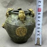  Hũ Tụ Bảo Bằng Đồng Đúc Nổi Thiềm Thừ Và Hổ Phù BKMECN-10210 