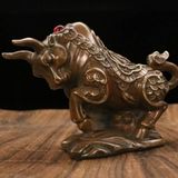  Tượng Trâu Đồng Phong Thủy Khảm Ngọc Chiêu Tài Tiến Bảo BKMECN-10223 