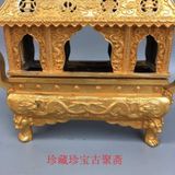  Lư xông trầm bằng đồng dát vàng dáng lầu cổ uy nghiêm BKMECN-10249 