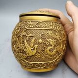  Hũ đựng bằng đồng họa tiết long phụng cát tường BKMECN-10254 