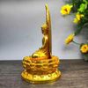  Tượng Phật Tổ Thích Ca Bằng Đồng Dát Vàng Tọa Đài Sen BKMECN-10255 