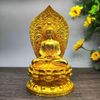 Tượng Phật Tổ Thích Ca Bằng Đồng Dát Vàng Tọa Đài Sen BKMECN-10255 