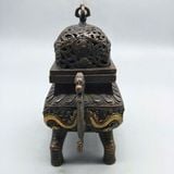  Lư Xông Trầm Tứ Túc Song Long Bằng Đồng Hun Giả Cổ BKMECN-10258 