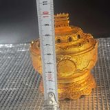  Lư Xông Trầm Bằng Đồng Mạ Vàng Họa Tiết Vọng Nguyệt BKMECN-10263 