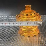  Lư Xông Trầm Bằng Đồng Mạ Vàng Họa Tiết Vọng Nguyệt BKMECN-10263 