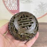  Lư Xông Trầm Bằng Đồng Giả Cổ Nắp Rồng Chạm Thủng BKMECN-10265 