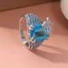 Nhẫn Bạc Đính Đá Topaz Xanh Đính Bướm Xinh Xắn BKMECN-10266