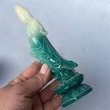  Tượng Phật Quan Thế Âm Bồ Tát Ngọc Xanh Tạc Đài Sen BKMECN-10267 
