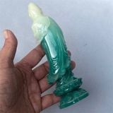  Tượng Phật Quan Thế Âm Bồ Tát Ngọc Xanh Tạc Đài Sen BKMECN-10267 