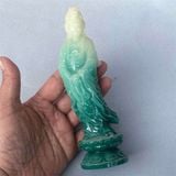  Tượng Phật Quan Thế Âm Bồ Tát Ngọc Xanh Tạc Đài Sen BKMECN-10267 