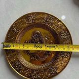  Đĩa Thưởng Chạm Rồng Bằng Đồng Mạ Vàng Phong Thủy BKMECN-10269 