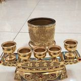  Bộ Đồ Thờ Bằng Đồng Mạ Vàng Trang Trí Bàn Thờ Phật Gia Tiên BKMECN-10275 