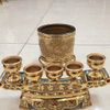 Bộ Đồ Thờ Bằng Đồng Mạ Vàng Trang Trí Bàn Thờ Phật Gia Tiên BKMECN-10275