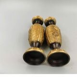  Cặp Chân Nến Bằng Đồng Khắc Nổi Hoa Văn Chim Hạc Sưu Tầm BKMECN-10283 