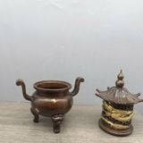  Lư Đốt Trầm Đồng Dáng Tháp Rồng Vàng Hun Cổ BKMECN-10292 