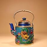  Ấm Đồng Pháp Lam Cảnh Thái Lam Chạm Rồng Sưu Tầm BKMECN-10297 