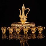  Bộ Bình Ly Đồng Mạ Vàng Hoàng Gia Kèm Khay BKMECN-10299 