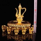  Bộ Bình Ly Đồng Mạ Vàng Hoàng Gia Kèm Khay BKMECN-10299 