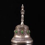  Chuông Kim Cang Tây Tạng Bằng Bạc Đính Đá Ngọc Lam BKMECN-10301 