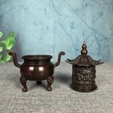  Lư Xông Trầm Bằng Đồng Hình Tháp Lầu Chạm Rồng Cổ Sưu Tầm BKMECN-10307 