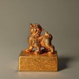  Ấn Tỷ Kì Lân Bằng Đồng Mạ Vàng Sưu Tầm BKMECN-10310 