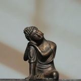  Tượng Phật Thiền Định Tĩnh Tâm Bằng Đồng Thếp Vàng Giả Cổ BKMECN-10313 
