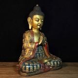  Tượng Phật Vạn Phật Bằng Đồng Sơn Son Tọa Thiền Chắp Tay BKMECN-10316 