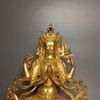 Tượng Phật Quán Thế Âm Tứ Thủ Bằng Đồng Mạ Vàng BKMECN-10377 