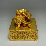  Ấn Triện Bằng Đồng Mạ Vàng Tạo Hình Tỳ Hưu BKMECN-10382 