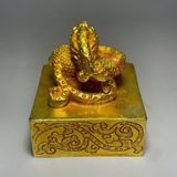  Ấn Triện Bằng Đồng Mạ Vàng Tạo Hình Tỳ Hưu BKMECN-10382 