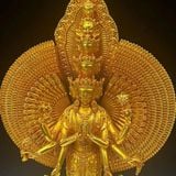  Tôn Tượng Bồ Tát Quán Thế Âm Thiên Thủ Bằng Đồng Mạ Vàng 24K BKMECN-10385 