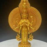 Tôn Tượng Bồ Tát Quán Thế Âm Thiên Thủ Bằng Đồng Mạ Vàng 24K BKMECN-10385 