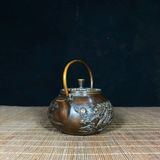  Ấm Trà Đồng Quai Xách Chạm Nổi Hoàng Long Vờn Mây BKMECN-10401 