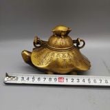  Ấm Trà Đồng Dáng Kim Quy Khắc Chữ Hán BKMECN-10407 
