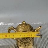  Ấm Trà Đồng Vàng Cổ Chạm Nổi Long Phụng Cát Tường BKMECN-10410 