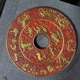  Đĩa Bằng Đồng Sơn Son Điểm Kim Chạm Nổi Họa Tiết Cổ Điển BKMECN-10411 