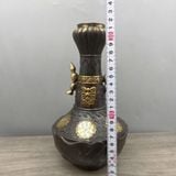  Bình Hoa Đồng Hun Nâu Cổ Điểm Kim Hai Tai Quai BKMECN-10412 