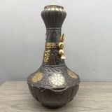  Bình Hoa Đồng Hun Nâu Cổ Điểm Kim Hai Tai Quai BKMECN-10412 