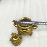  Lư Đốt Trầm Bằng Đồng Vàng Hoàng Gia Núm Nghê BKMECN-10416 