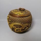  Hũ Đồng Giả Cổ Họa Tiết Đan Mây Chạm Nổi Long Phượng BKMECN-10425 